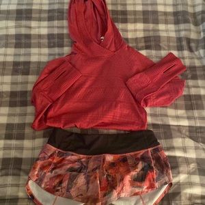 LULULEMON BUNDLE- pink hoodie with shorts